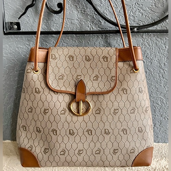 DIOR Monogram Honeycomb Large Shoulder Bag Crossbody Purse - Picture 4 of 17